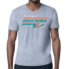 Miami Dolphins Starter Logo Push Graphic T-Shirt Heather Gray - NFL