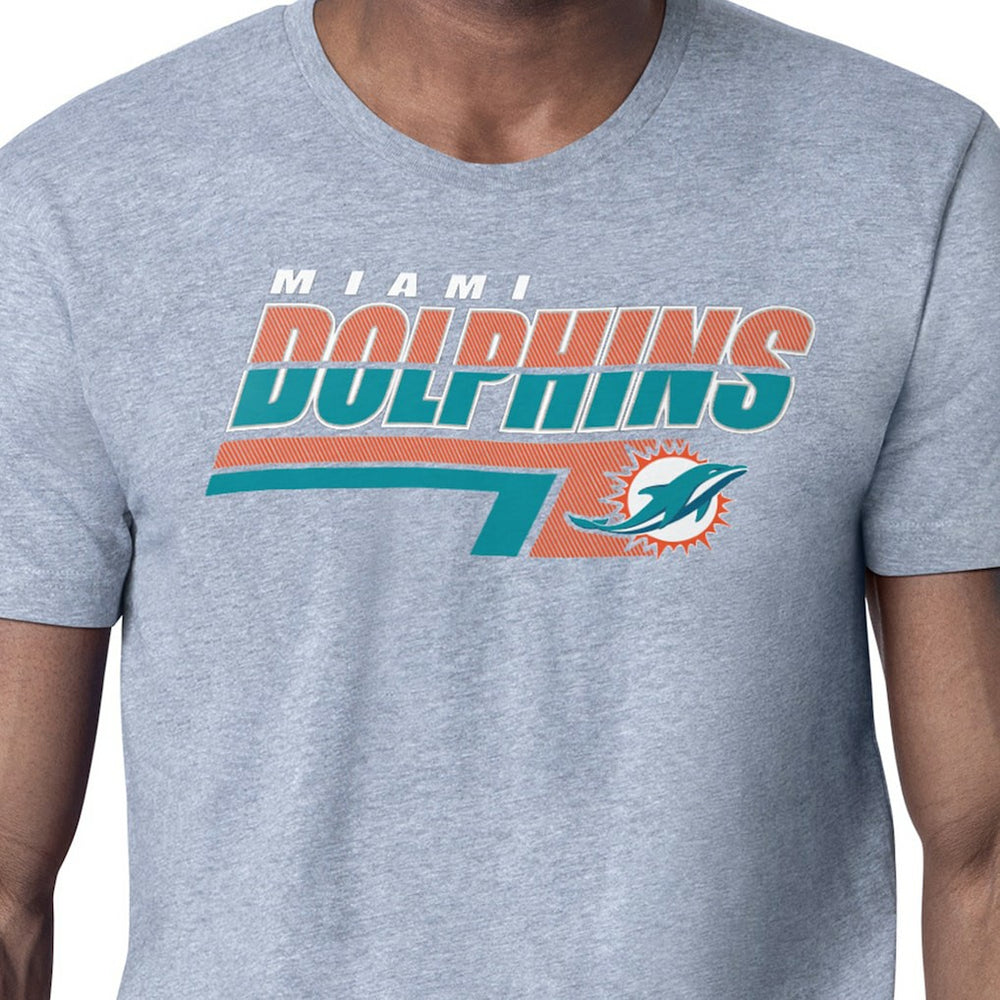 Miami Dolphins Starter Logo Push Graphic T-Shirt Heather Gray - NFL