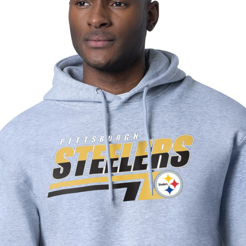 Pittsburgh Steelers Starter Logo Push Graphic Hoodie Heather Gray - NFL