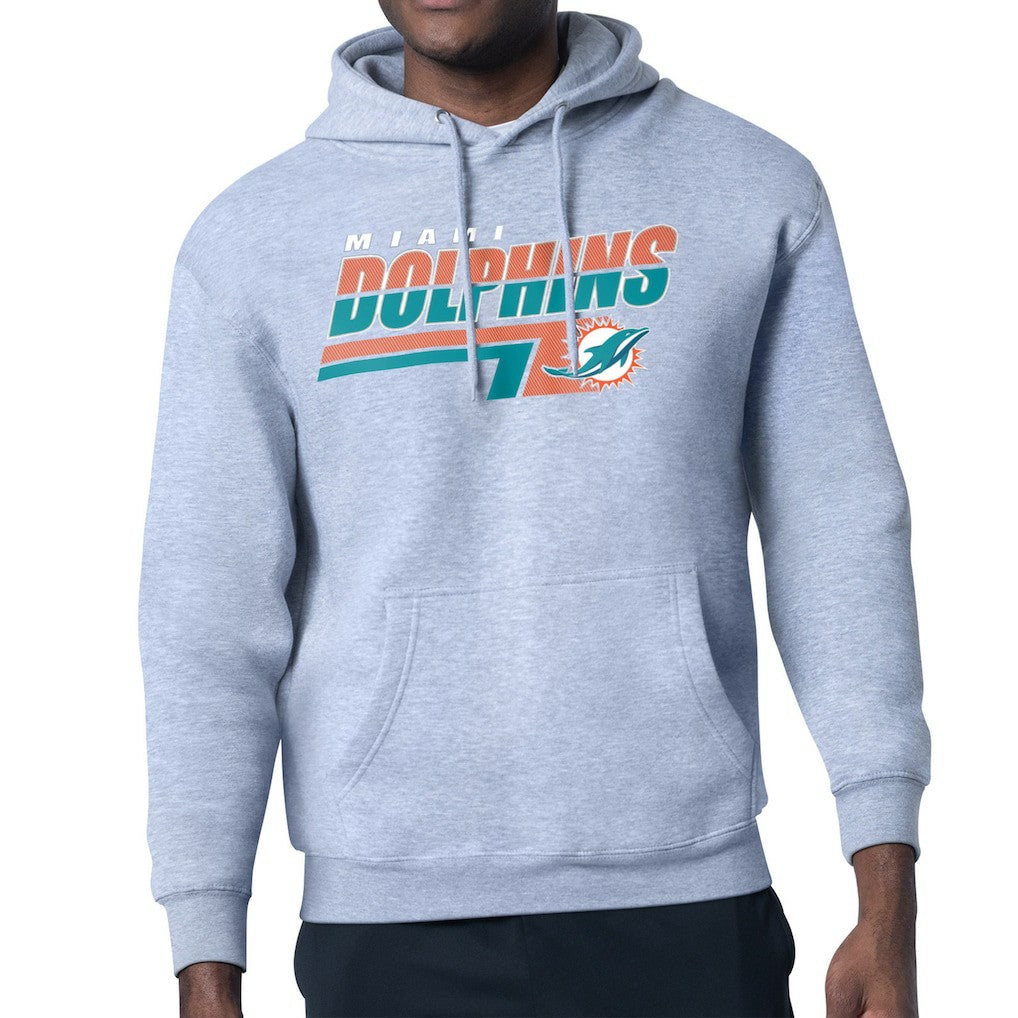 Miami Dolphins Starter Logo Push Graphic Hoodie Heather Gray - NFL