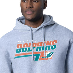 Miami Dolphins Starter Logo Push Graphic Hoodie Heather Gray - NFL