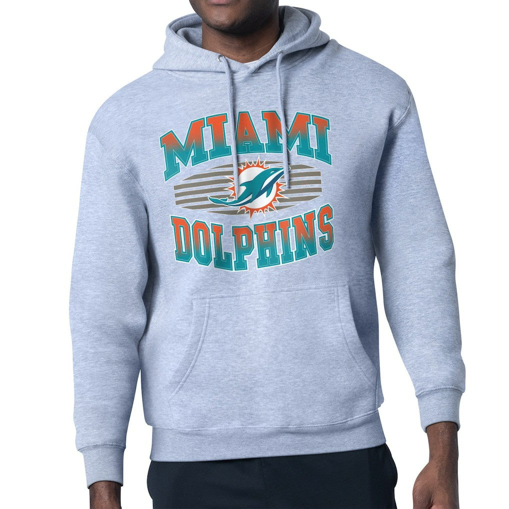 Miami Dolphins Starter Team Grit Graphic Hoodie Heather Gray - NFL