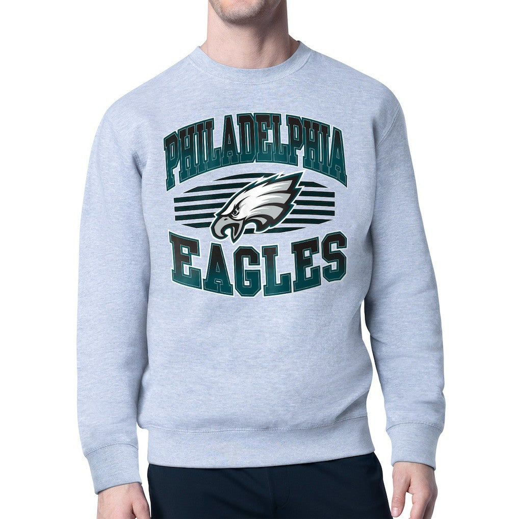 Philadelphia Eagles Starter Team Grit Graphic Fleece Pullover Sweatshirt Heather Gray - NFL