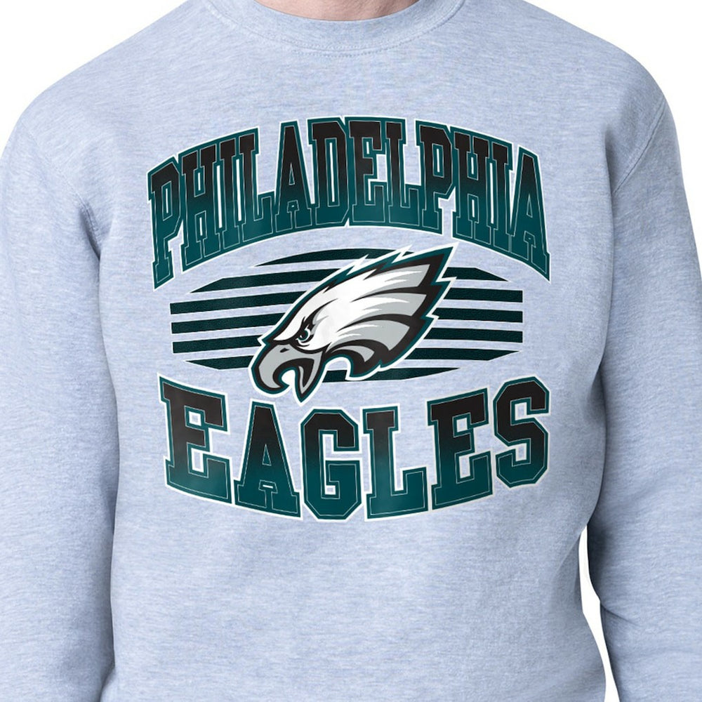 Philadelphia Eagles Starter Team Grit Graphic Fleece Pullover Sweatshirt Heather Gray - NFL