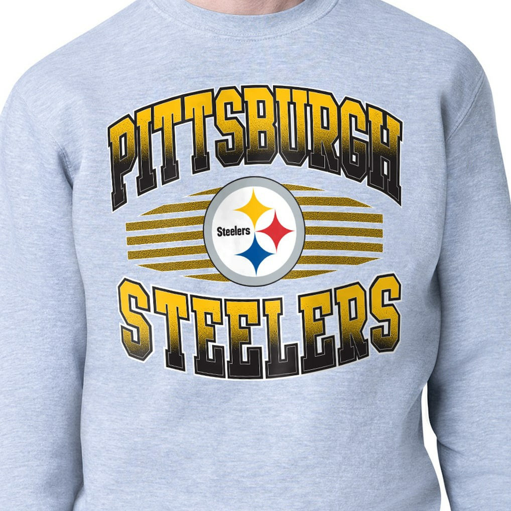 Pittsburgh Steelers Starter Team Grit Graphic Fleece Pullover Sweatshirt Heather Gray - NFL