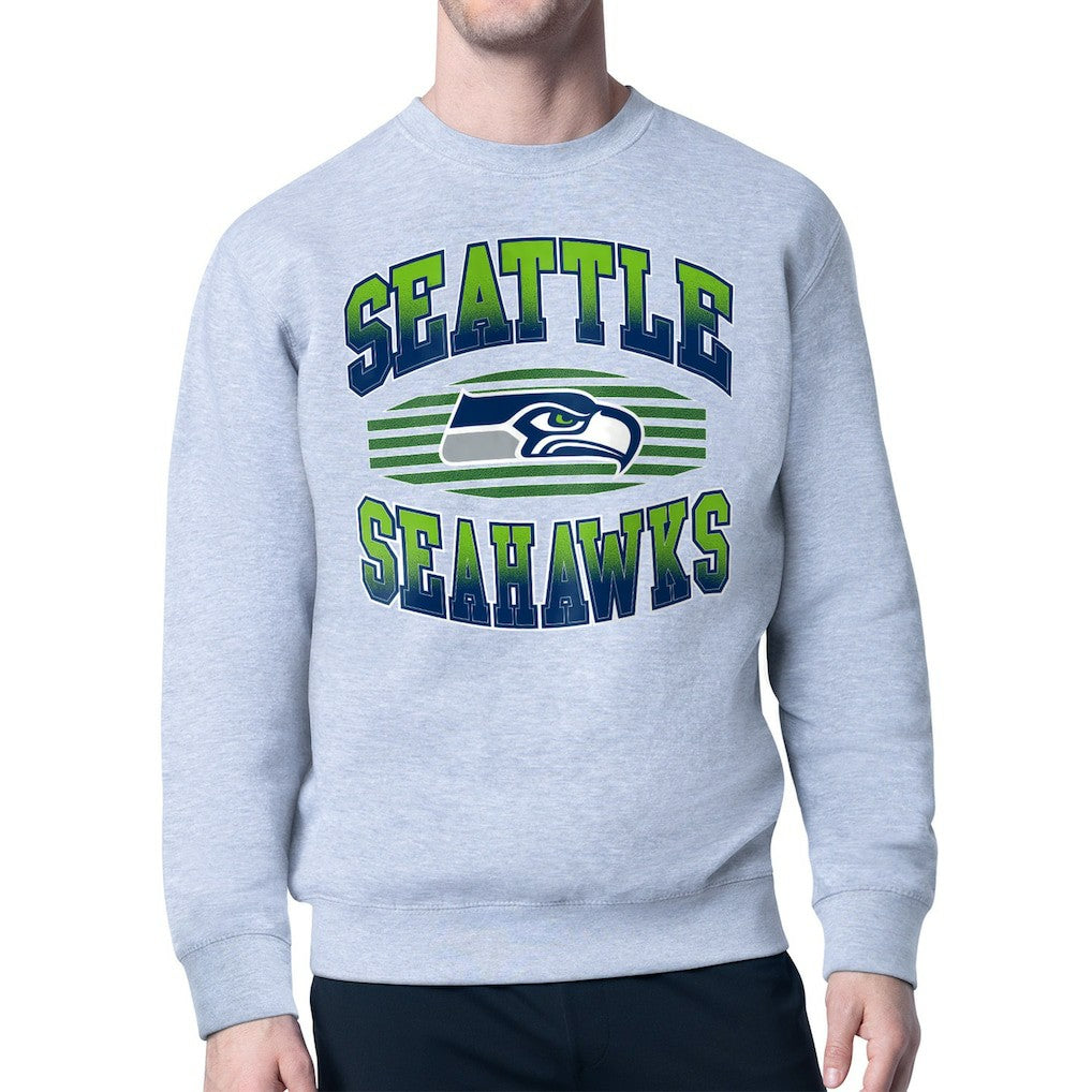 Seattle Seahawks Starter Team Grit Graphic Fleece Pullover Sweatshirt Heather Gray - NFL