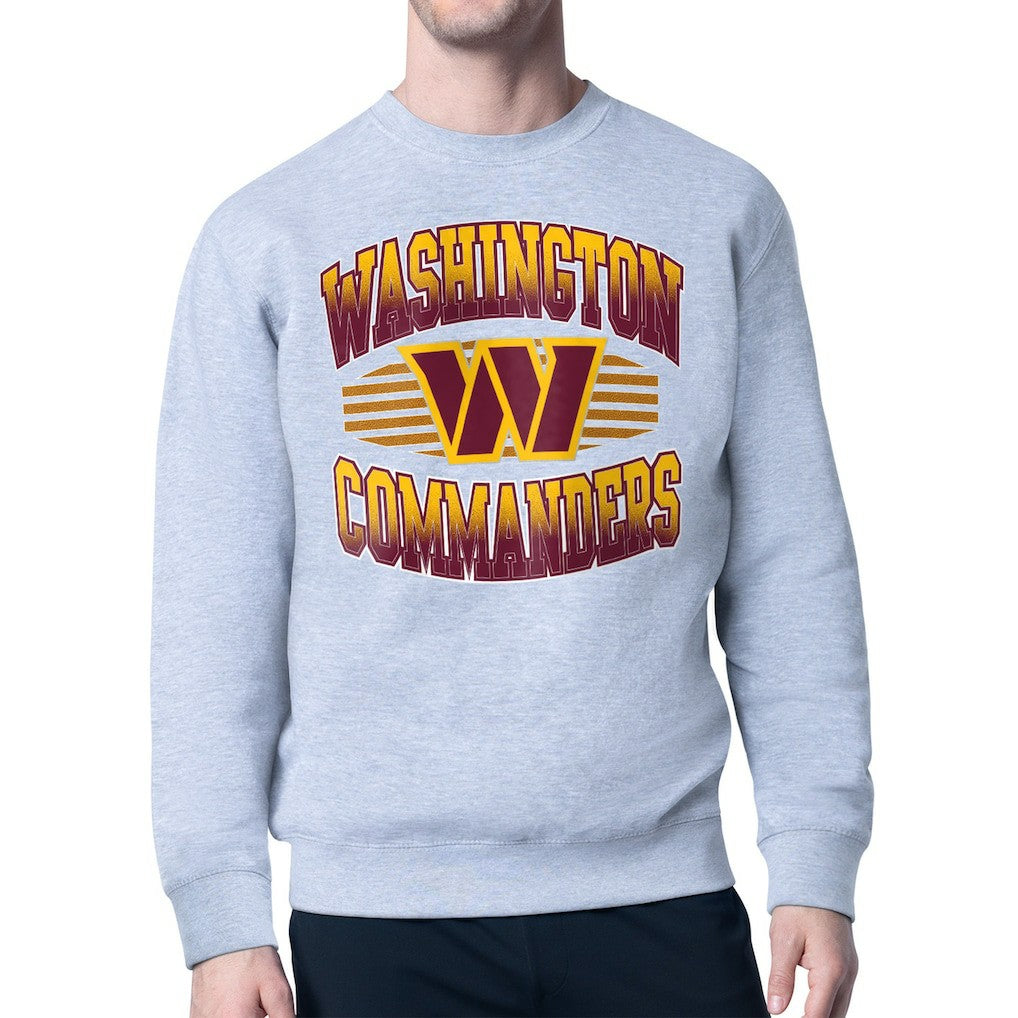 Washington Commanders Starter Team Grit Graphic Fleece Pullover Sweatshirt Heather Gray - NFL