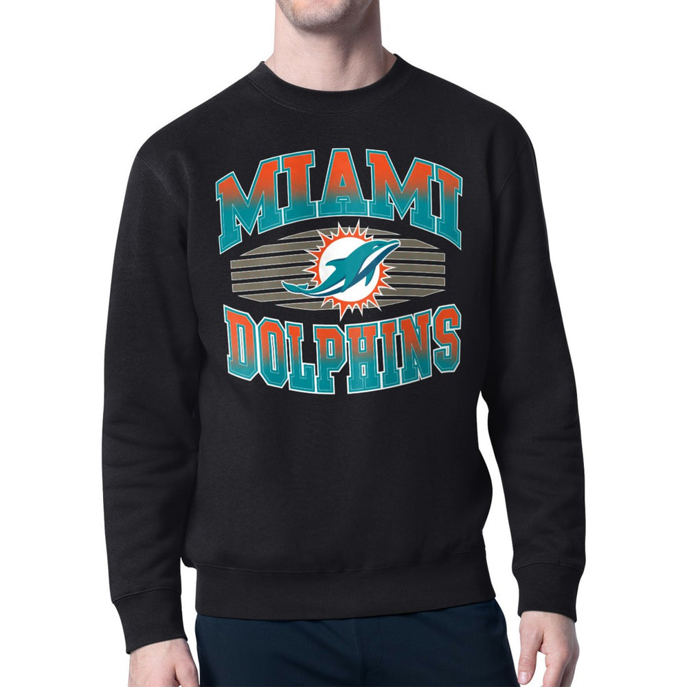 Miami Dolphins Starter Team Grit Graphic Fleece Pullover Sweatshirt Black - NFL