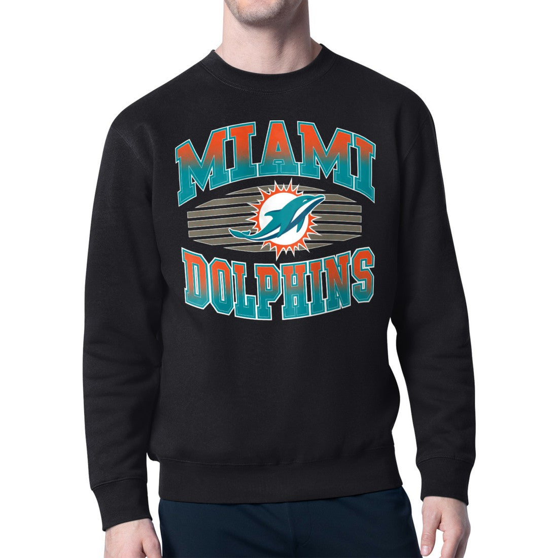 Miami Dolphins Starter Team Grit Graphic Fleece Pullover Sweatshirt Black - NFL