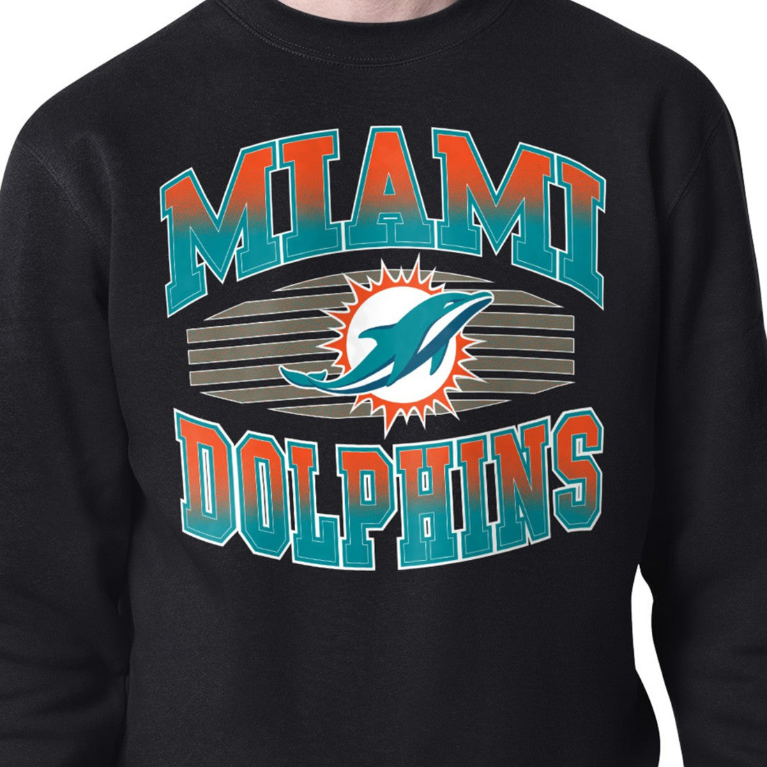 Miami Dolphins Starter Team Grit Graphic Fleece Pullover Sweatshirt Black - NFL