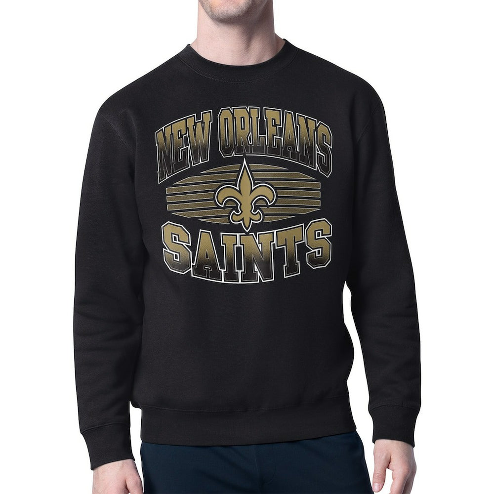 New Orleans Saints Starter Team Grit Graphic Fleece Pullover Sweatshirt Black - NFL