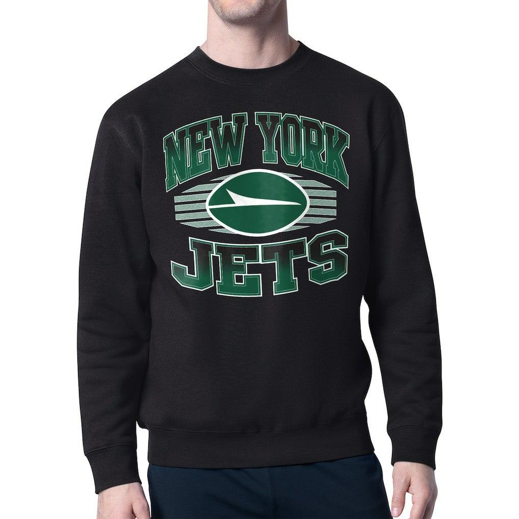New York Jets Starter Team Grit Graphic Fleece Pullover Sweatshirt Black - NFL