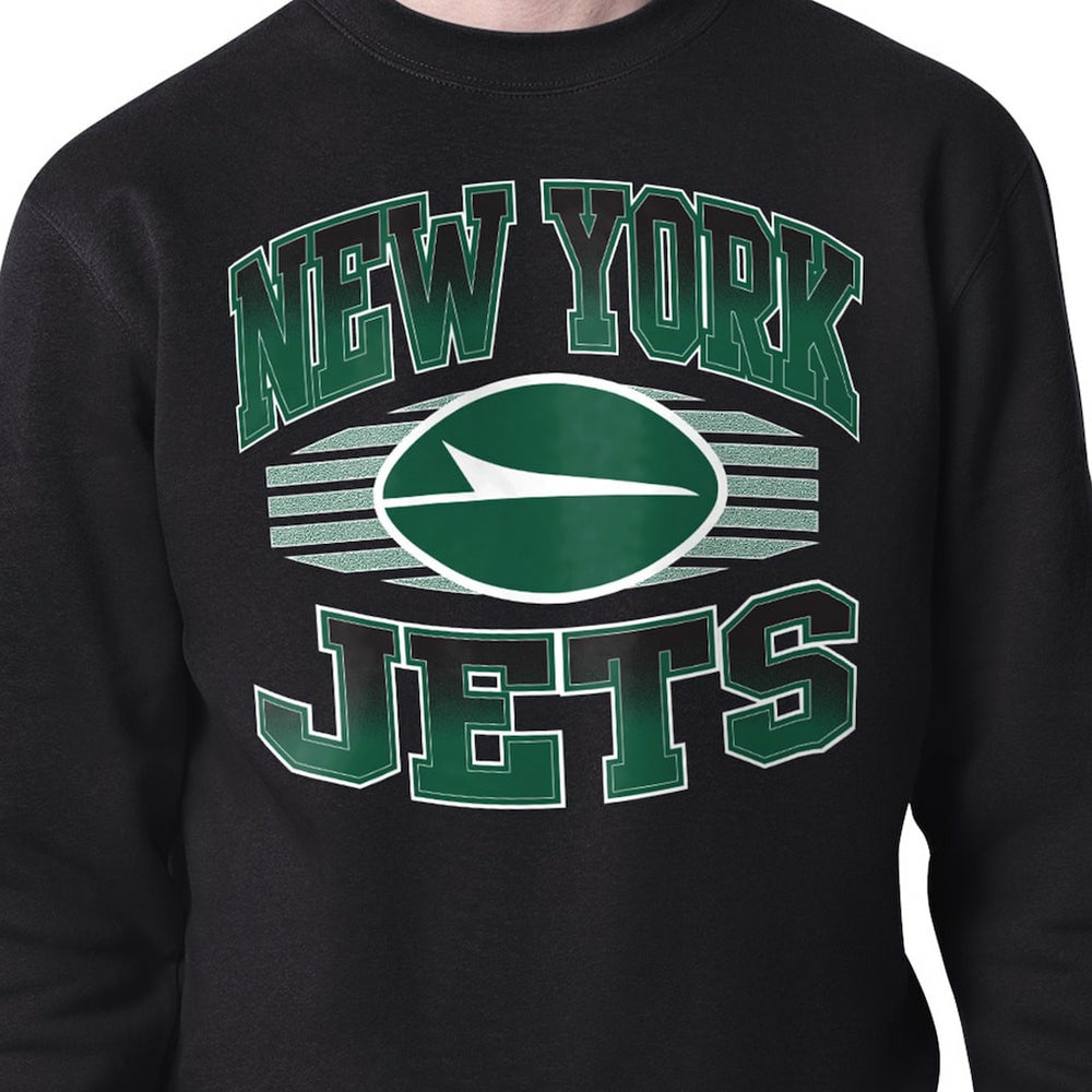 New York Jets Starter Team Grit Graphic Fleece Pullover Sweatshirt Black - NFL
