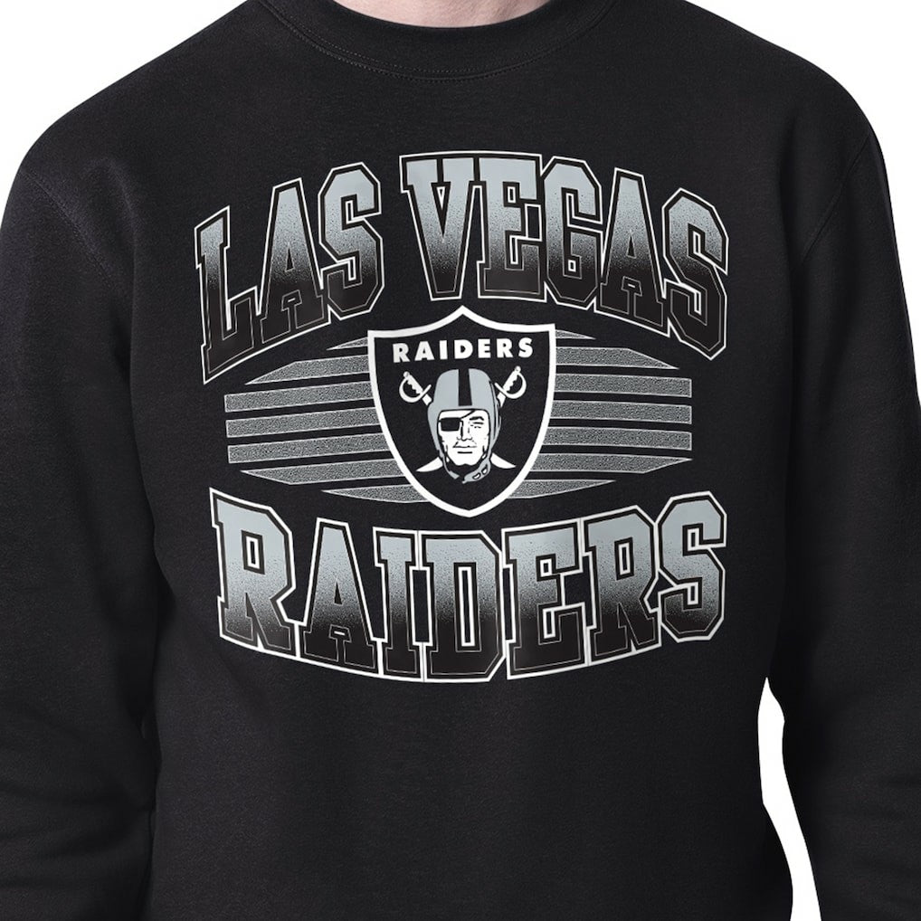 Las Vegas Raiders Starter Team Grit Graphic Fleece Pullover Sweatshirt Black - NFL
