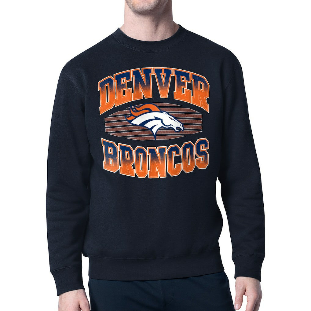 Denver Broncos Starter Team Grit Graphic Fleece Pullover Sweatshirt Navy - NFL