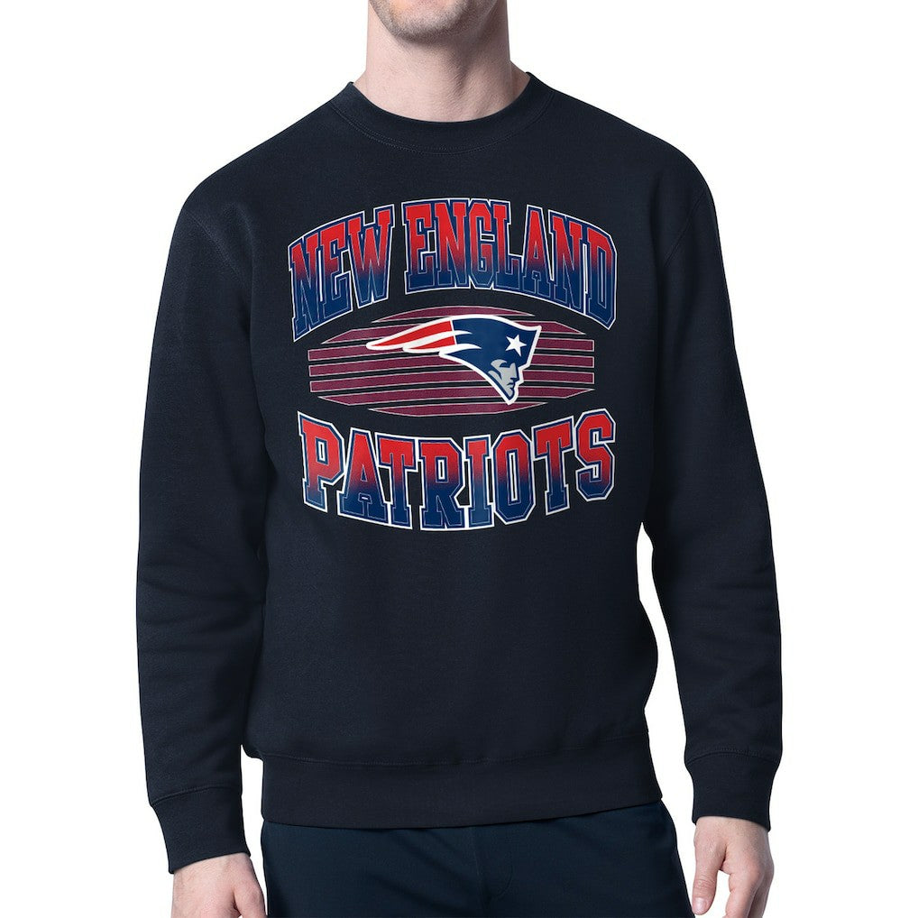New England Patriots Starter Team Grit Graphic Fleece Pullover Sweatshirt Navy - NFL