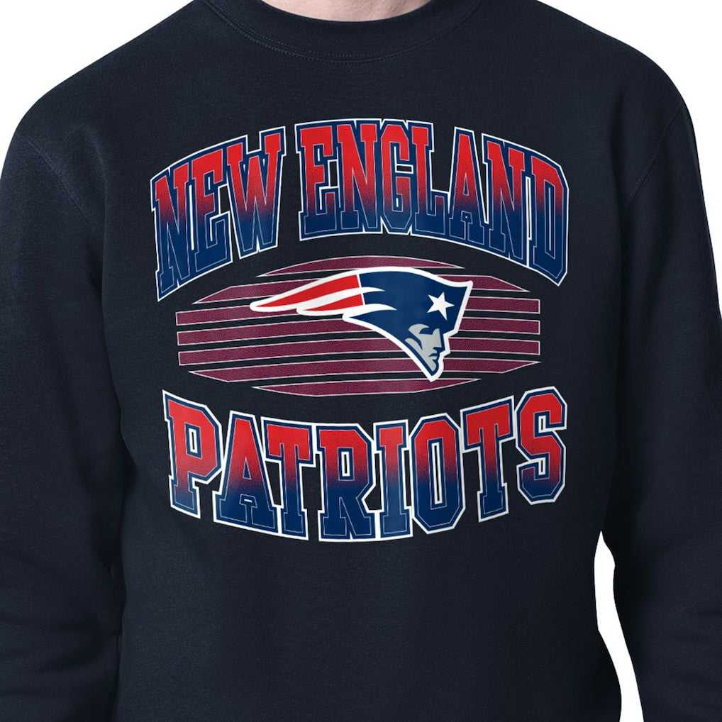 New England Patriots Starter Team Grit Graphic Fleece Pullover Sweatshirt Navy - NFL