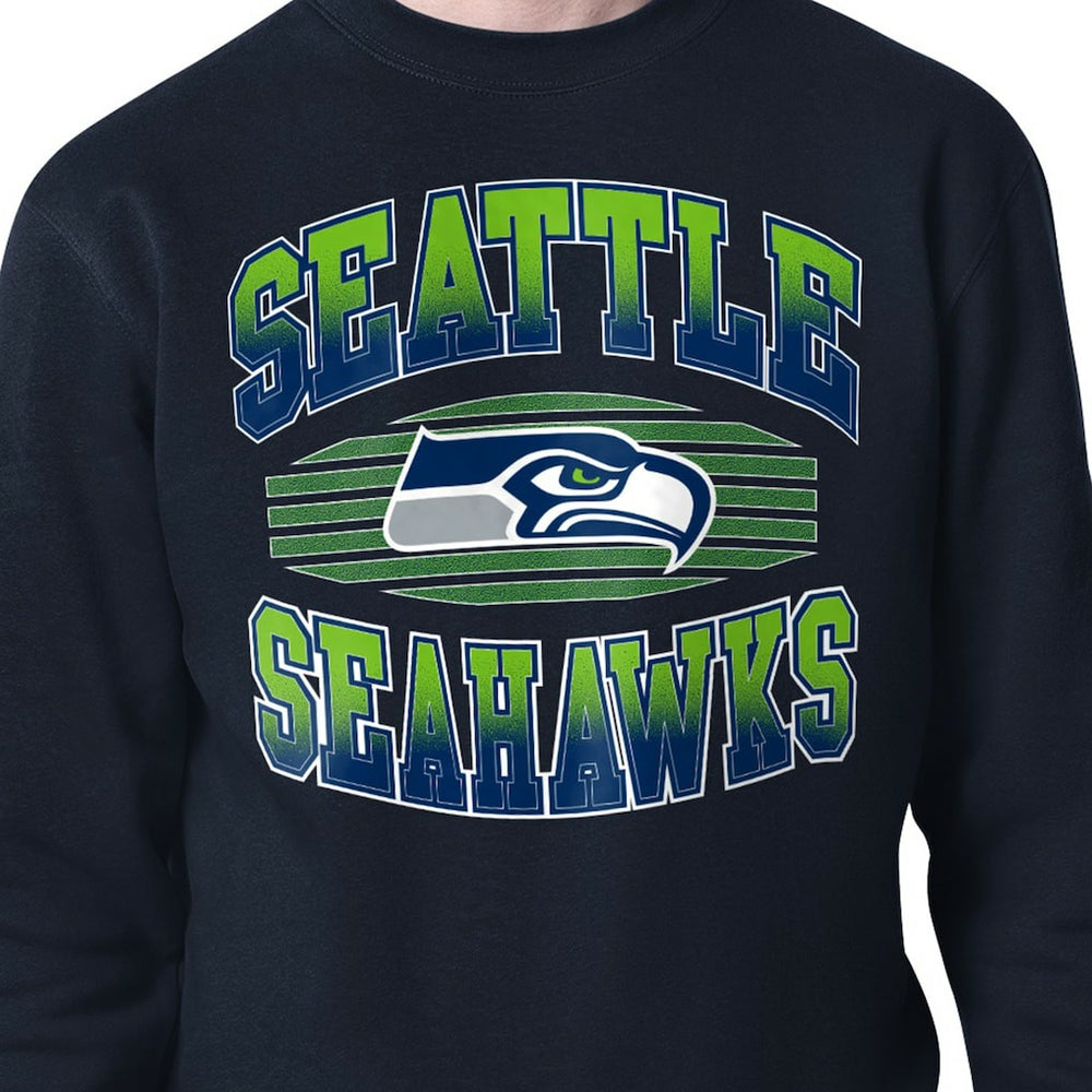 Seattle Seahawks Starter Team Grit Graphic Fleece Pullover Sweatshirt College Navy - NFL
