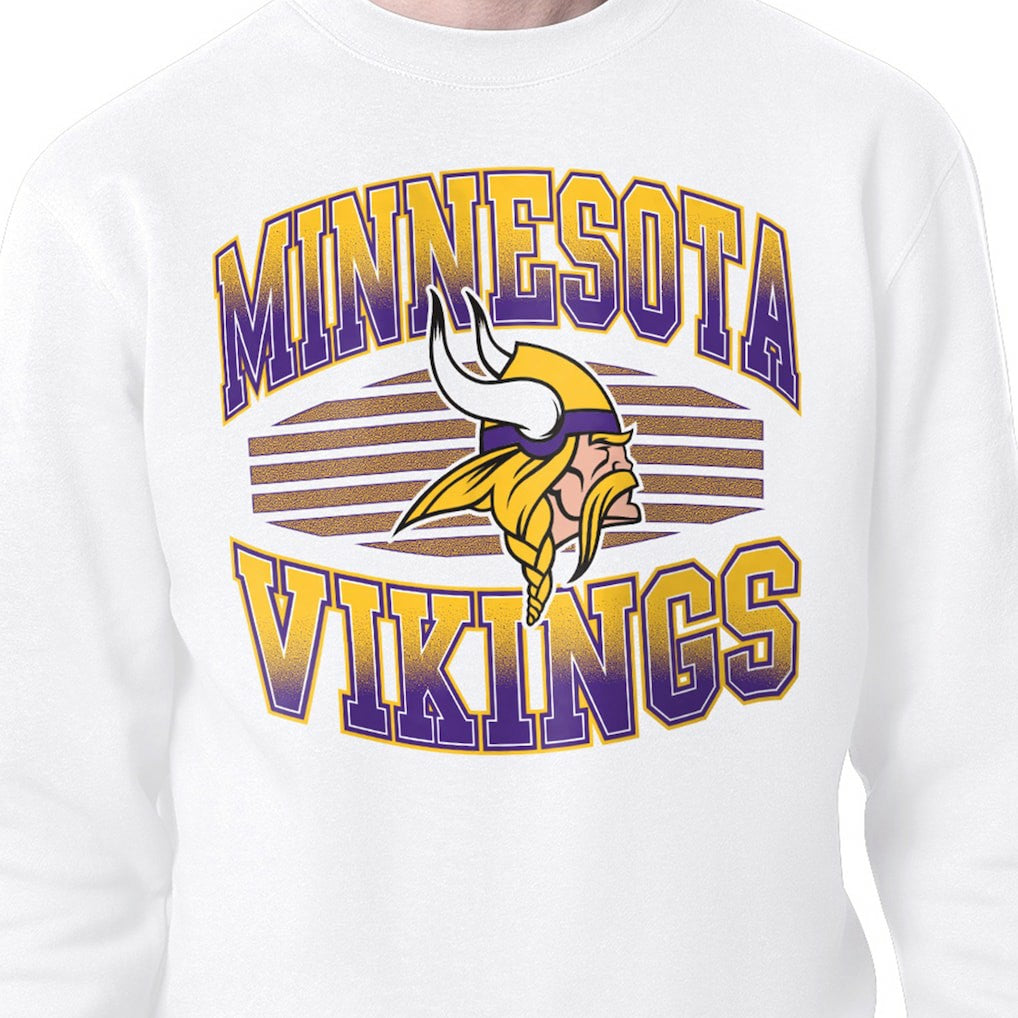 Minnesota Vikings Starter Team Grit Graphic Fleece Pullover Sweatshirt White - NFL