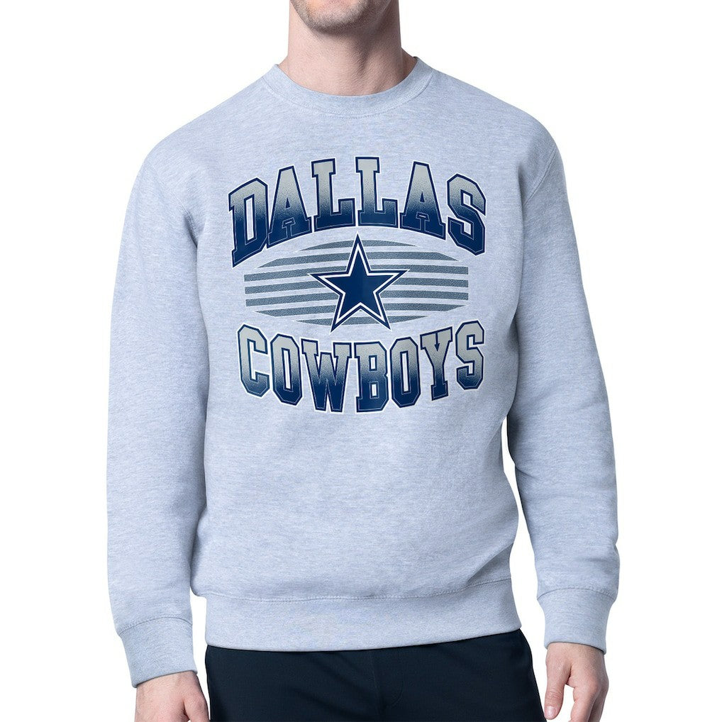 Dallas Cowboys Starter Team Grit Graphic Fleece Pullover Sweatshirt Heather Gray - NFL