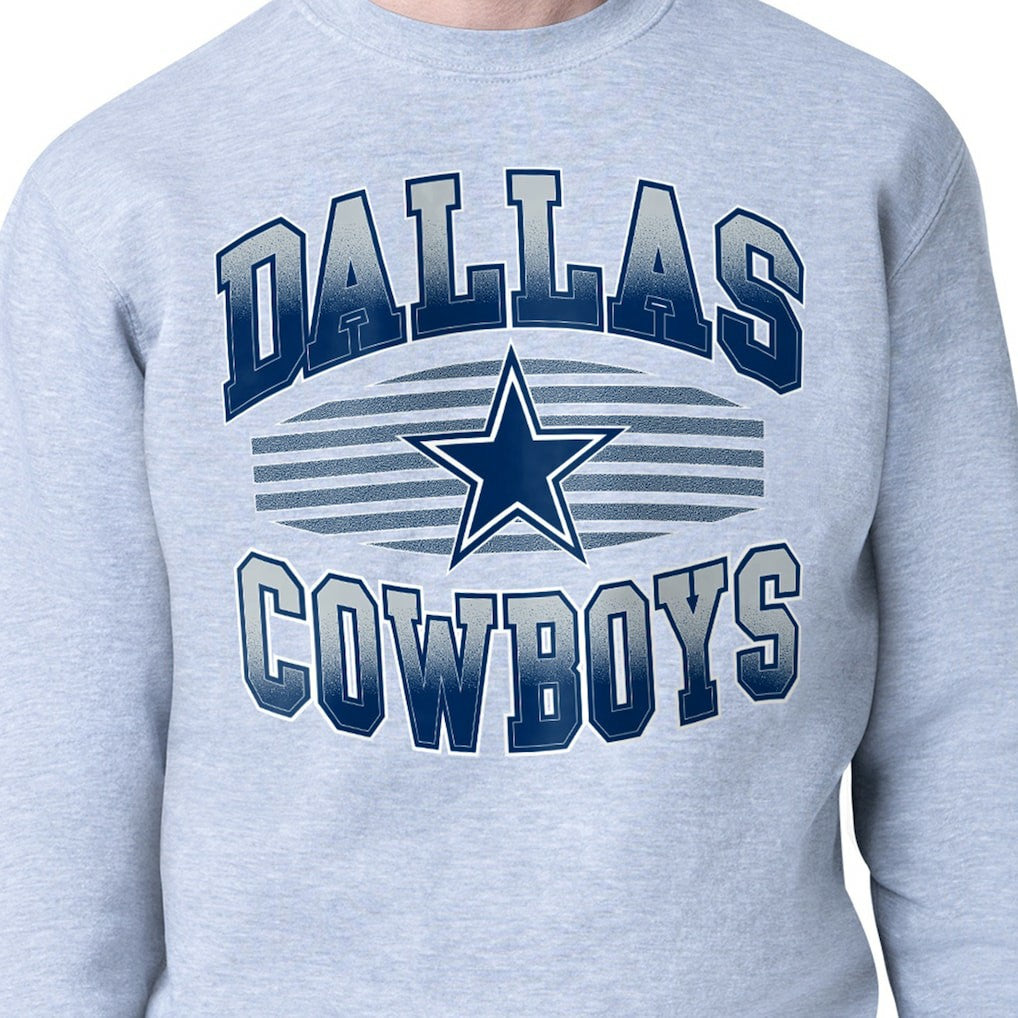 Dallas Cowboys Starter Team Grit Graphic Fleece Pullover Sweatshirt Heather Gray - NFL