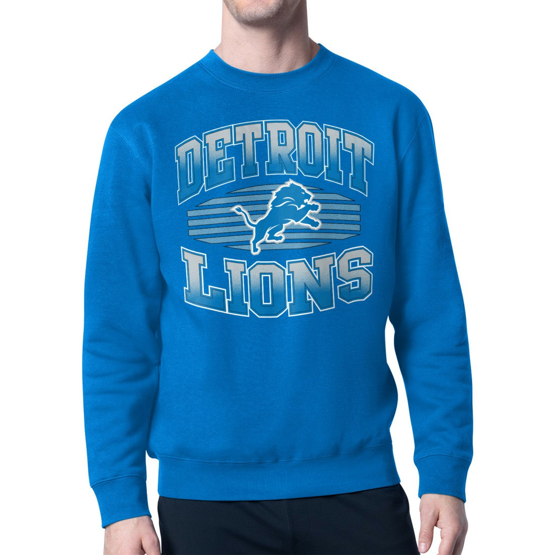 Detroit Lions Starter Team Grit Graphic Fleece Pullover Sweatshirt Blue - NFL
