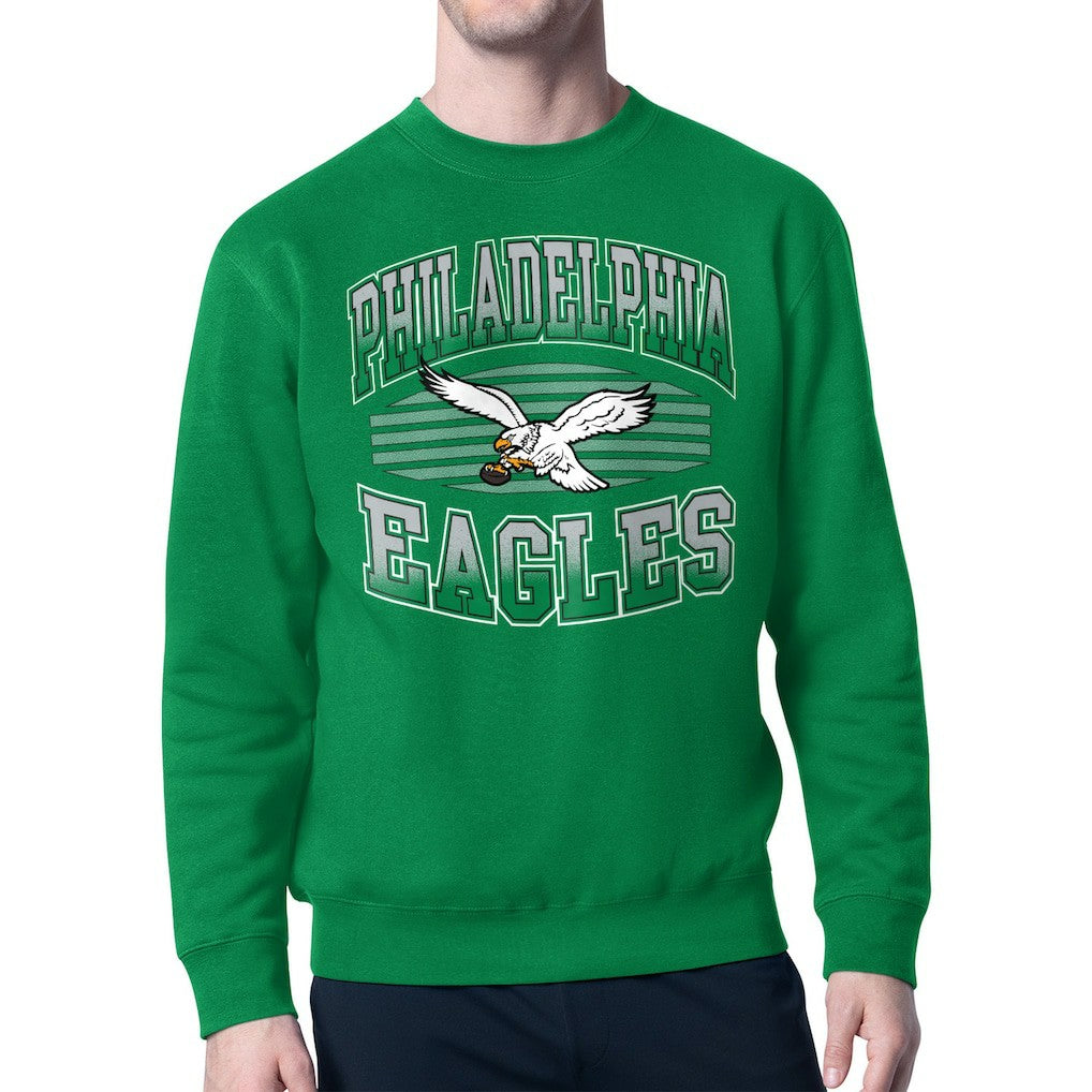 Philadelphia Eagles Starter Team Grit Graphic Fleece Pullover Sweatshirt Kelly Green - NFL