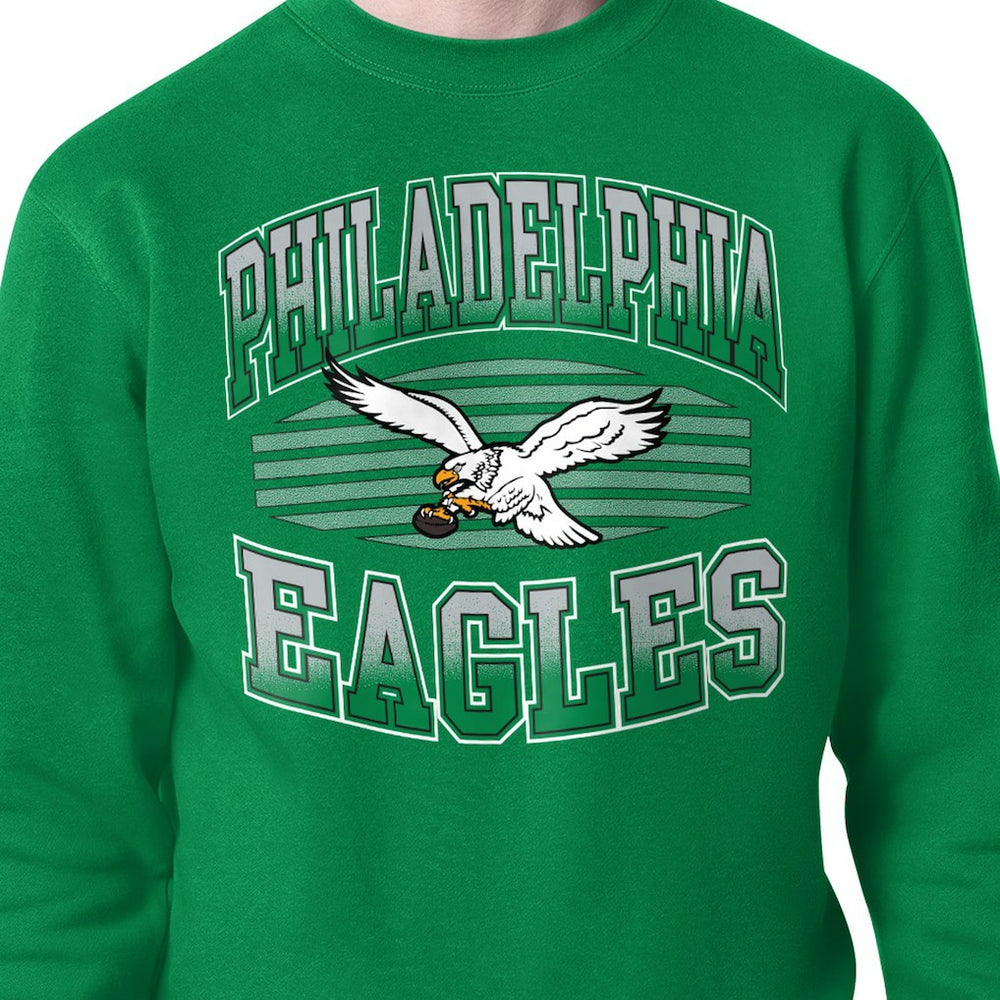 Philadelphia Eagles Starter Team Grit Graphic Fleece Pullover Sweatshirt Kelly Green - NFL