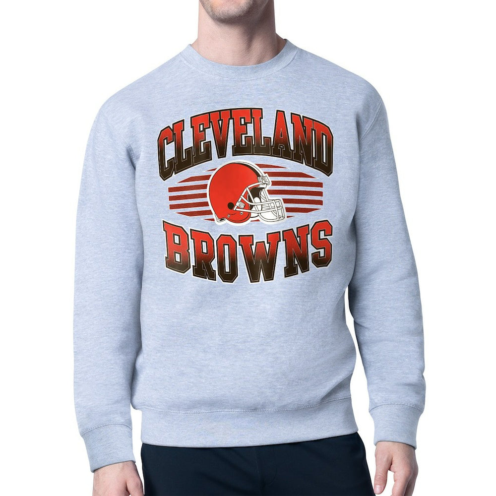 Cleveland Browns Starter Team Grit Graphic Fleece Pullover Sweatshirt Heather Gray - NFL
