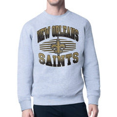 New Orleans Saints Starter Team Grit Graphic Fleece Pullover Sweatshirt Heather Gray - NFL