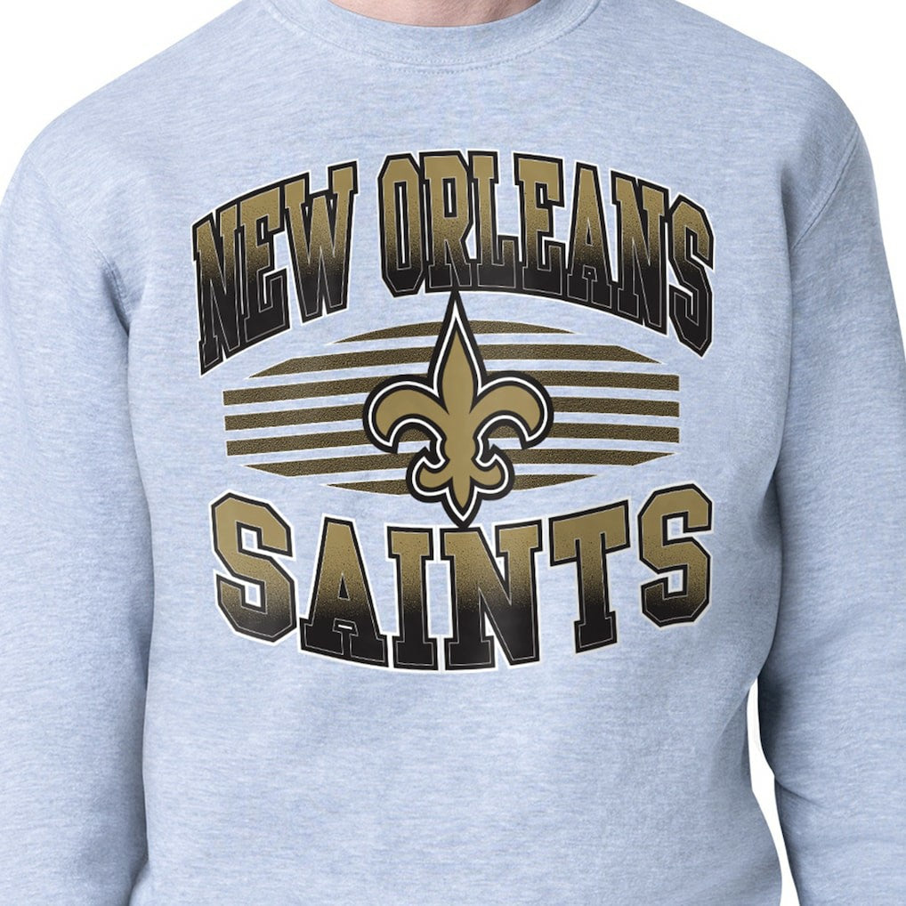 New Orleans Saints Starter Team Grit Graphic Fleece Pullover Sweatshirt Heather Gray - NFL