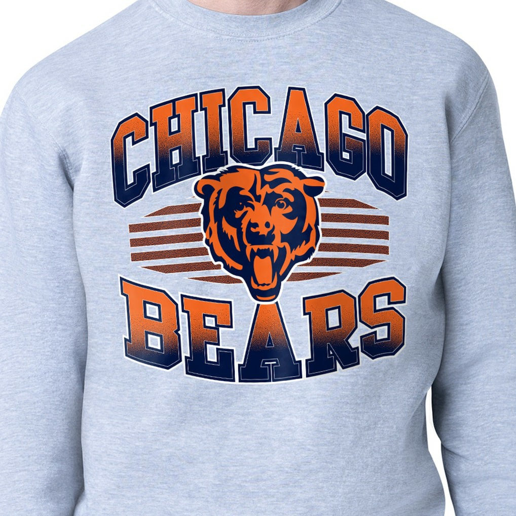 Chicago Bears Starter Team Grit Graphic Fleece Pullover Sweatshirt Heather Gray - NFL