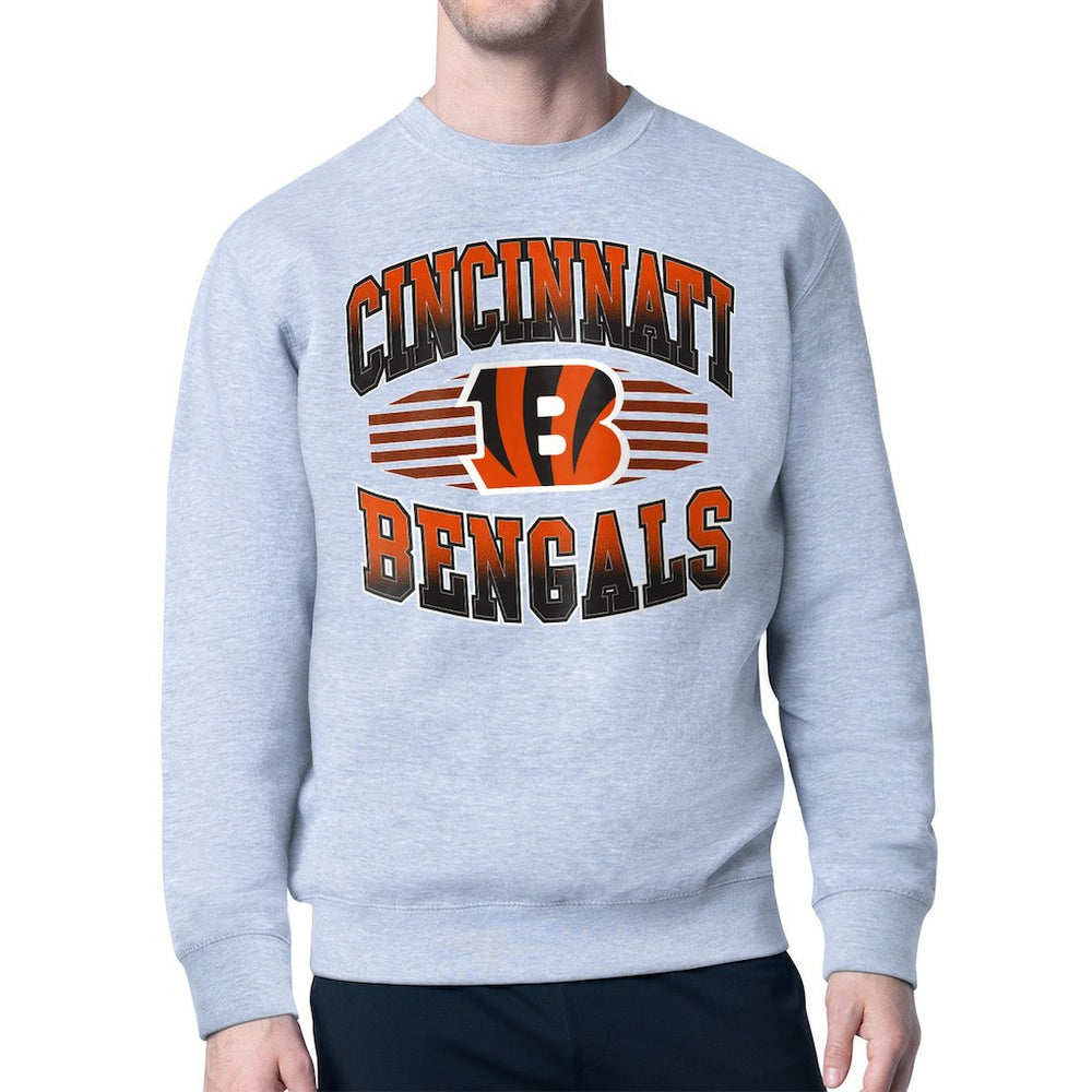 Cincinnati Bengals Starter Team Grit Graphic Fleece Pullover Sweatshirt Heather Gray - NFL