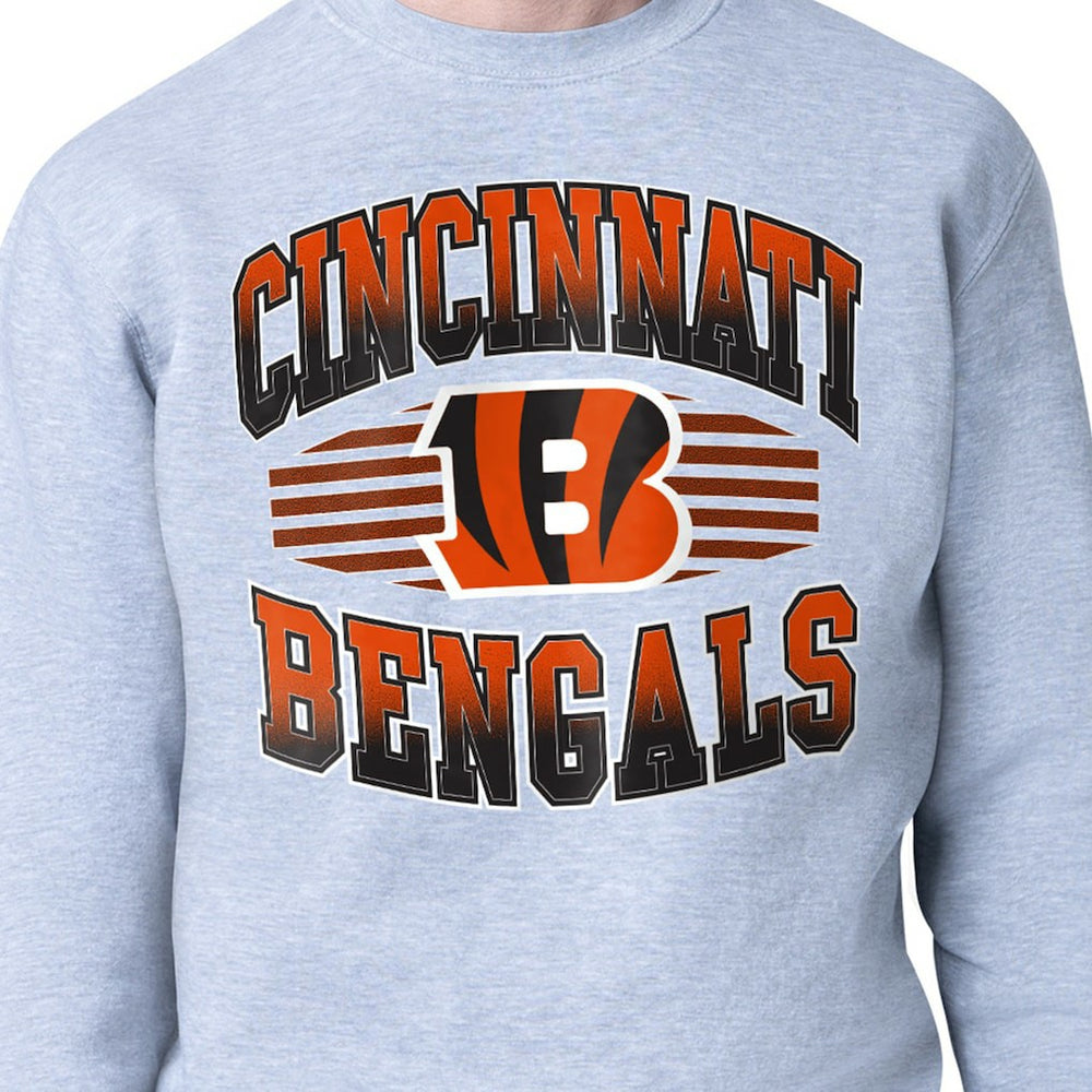 Cincinnati Bengals Starter Team Grit Graphic Fleece Pullover Sweatshirt Heather Gray - NFL