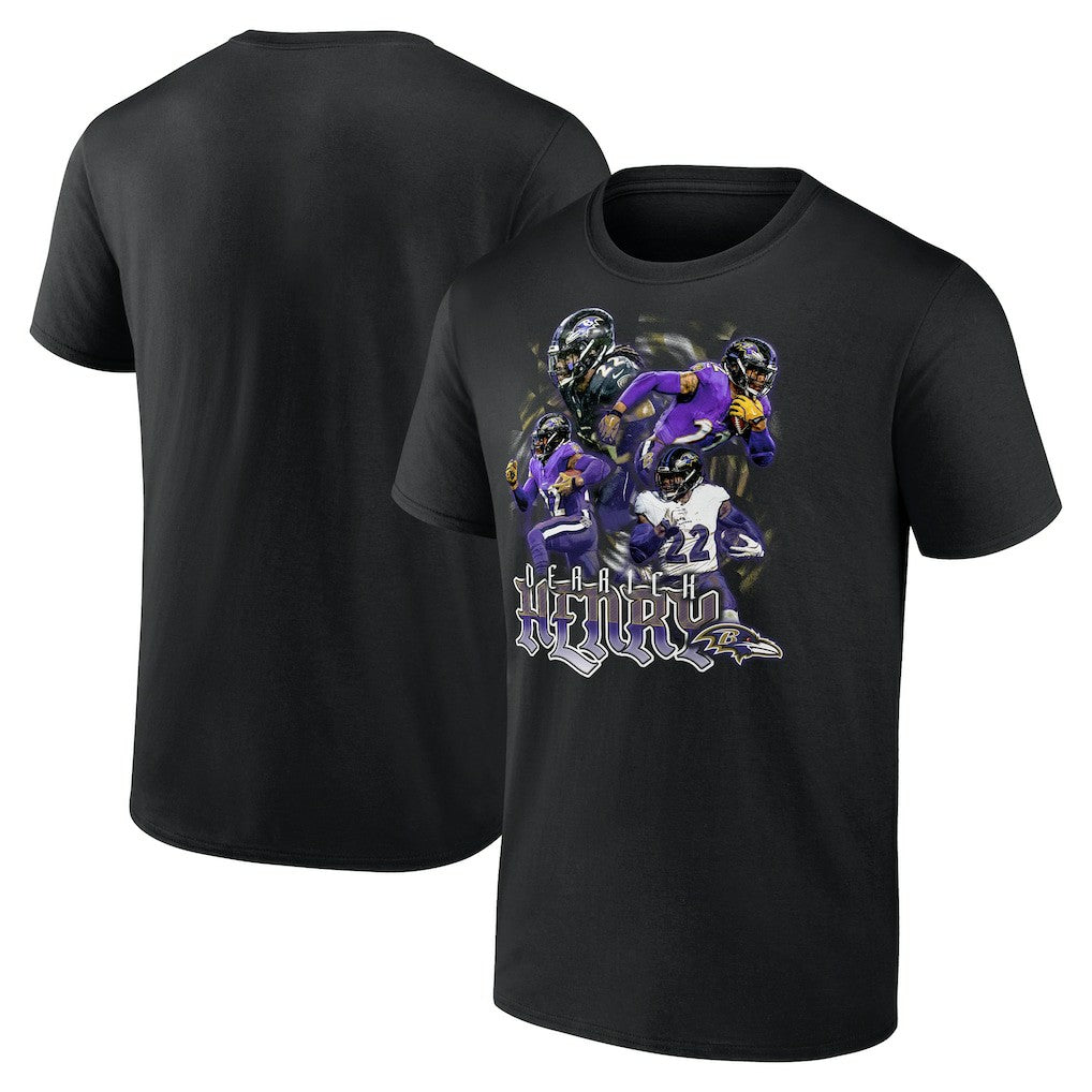 Derrick Henry Baltimore Ravens Notorious Graphic T-Shirt Black - NFL