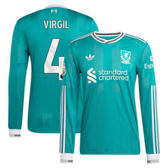 Adidas Virgil van Dijk Liverpool 2025/26 Third Long Sleeve Player Jerseys - Green