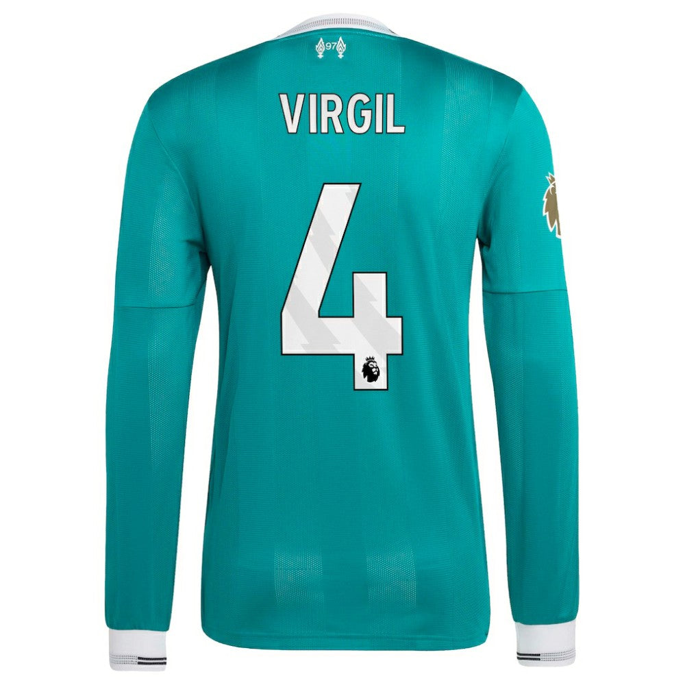 Adidas Virgil van Dijk Liverpool 2025/26 Third Long Sleeve Player Jerseys - Green