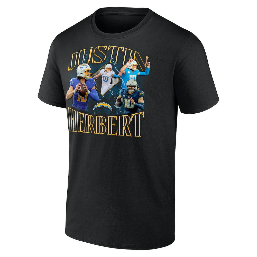 Justin Herbert Los Angeles Chargers Notorious Graphic T-Shirt Black - NFL