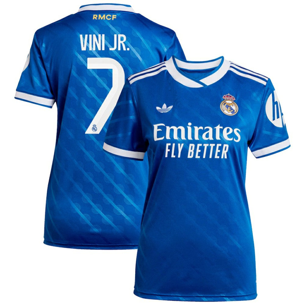Adidas Vinicius Junior Real Madrid Women's 2025/26 Third Replica Player Jerseys - Blue
