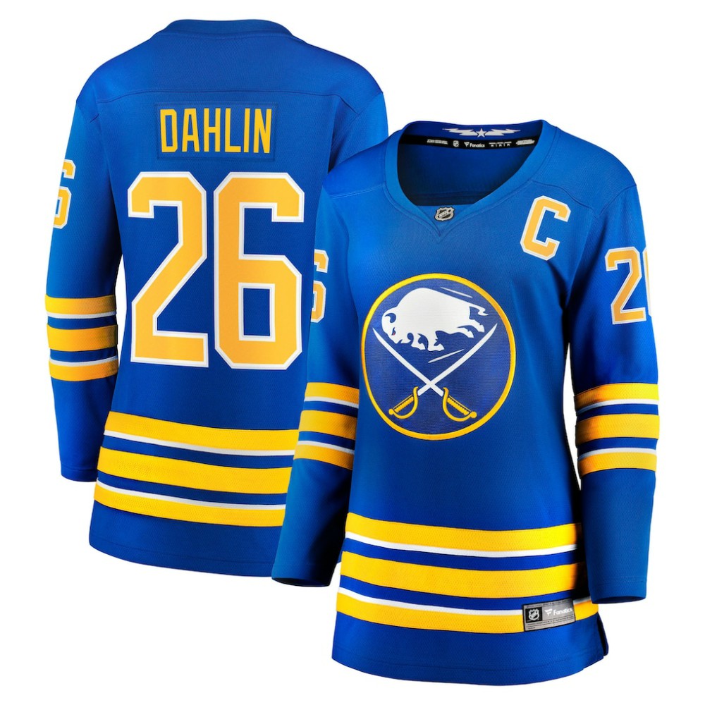 Rasmus Dahlin Buffalo Sabres Fanatics Women's Home Captain Patch Breakaway Jersey - Royal | NHL Jerseys