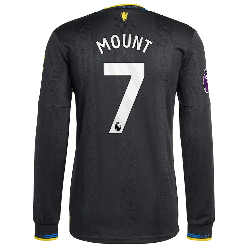 Adidas Mason Mount Manchester United 2025/26 Third Long Sleeve Player Jerseys - Black