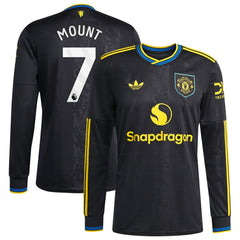 Adidas Mason Mount Manchester United 2025/26 Third Replica Long Sleeve Player Jerseys - Black