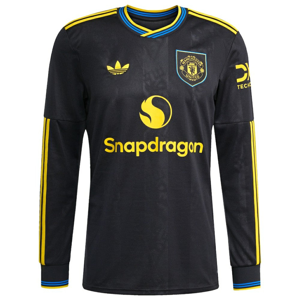 Adidas Mason Mount Manchester United 2025/26 Third Replica Long Sleeve Player Jerseys - Black