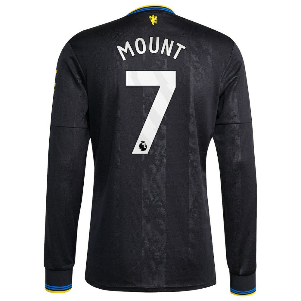 Adidas Mason Mount Manchester United 2025/26 Third Replica Long Sleeve Player Jerseys - Black