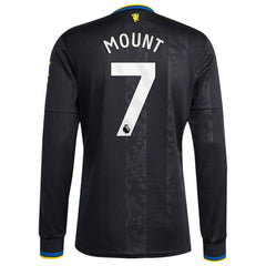 Adidas Mason Mount Manchester United 2025/26 Third Replica Long Sleeve Player Jerseys - Black