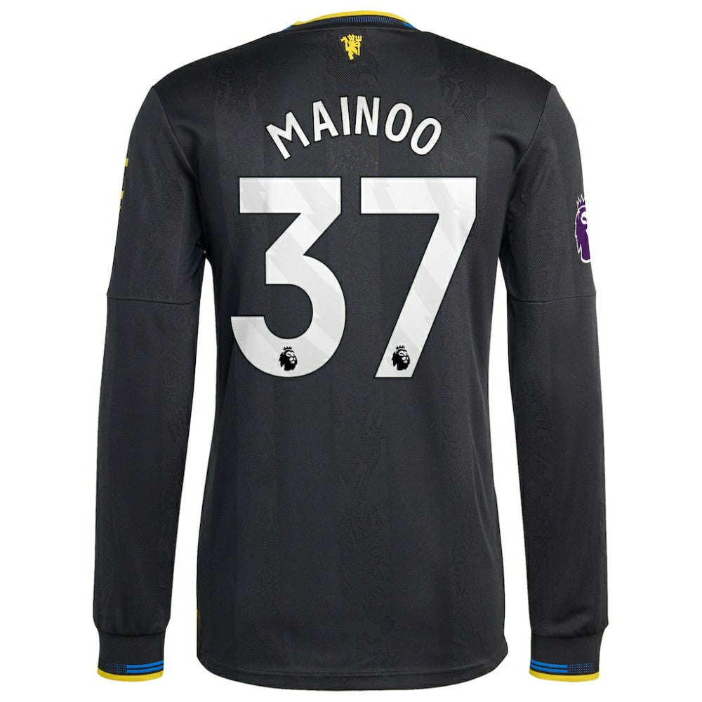 Adidas Kobbie Mainoo Manchester United 2025/26 Third Long Sleeve Player Jerseys - Black