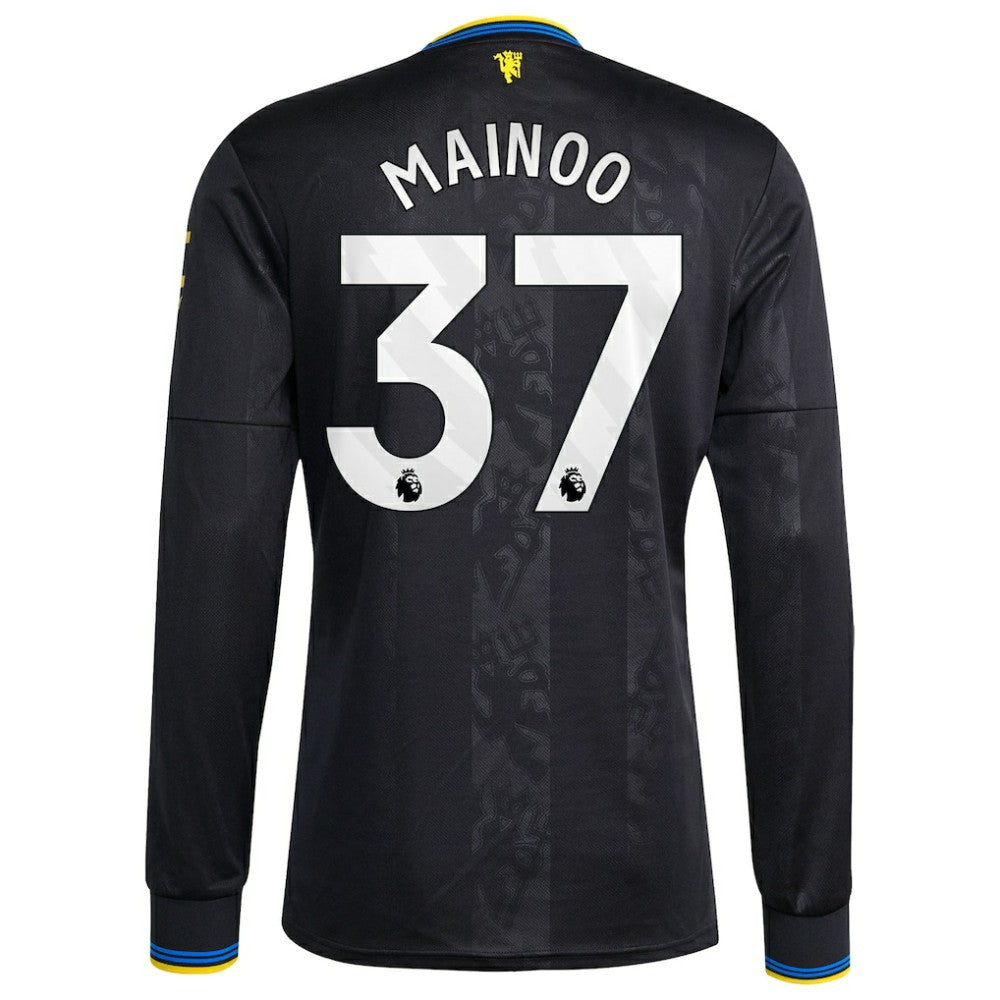 Adidas Kobbie Mainoo Manchester United 2025/26 Third Replica Long Sleeve Player Jerseys - Black