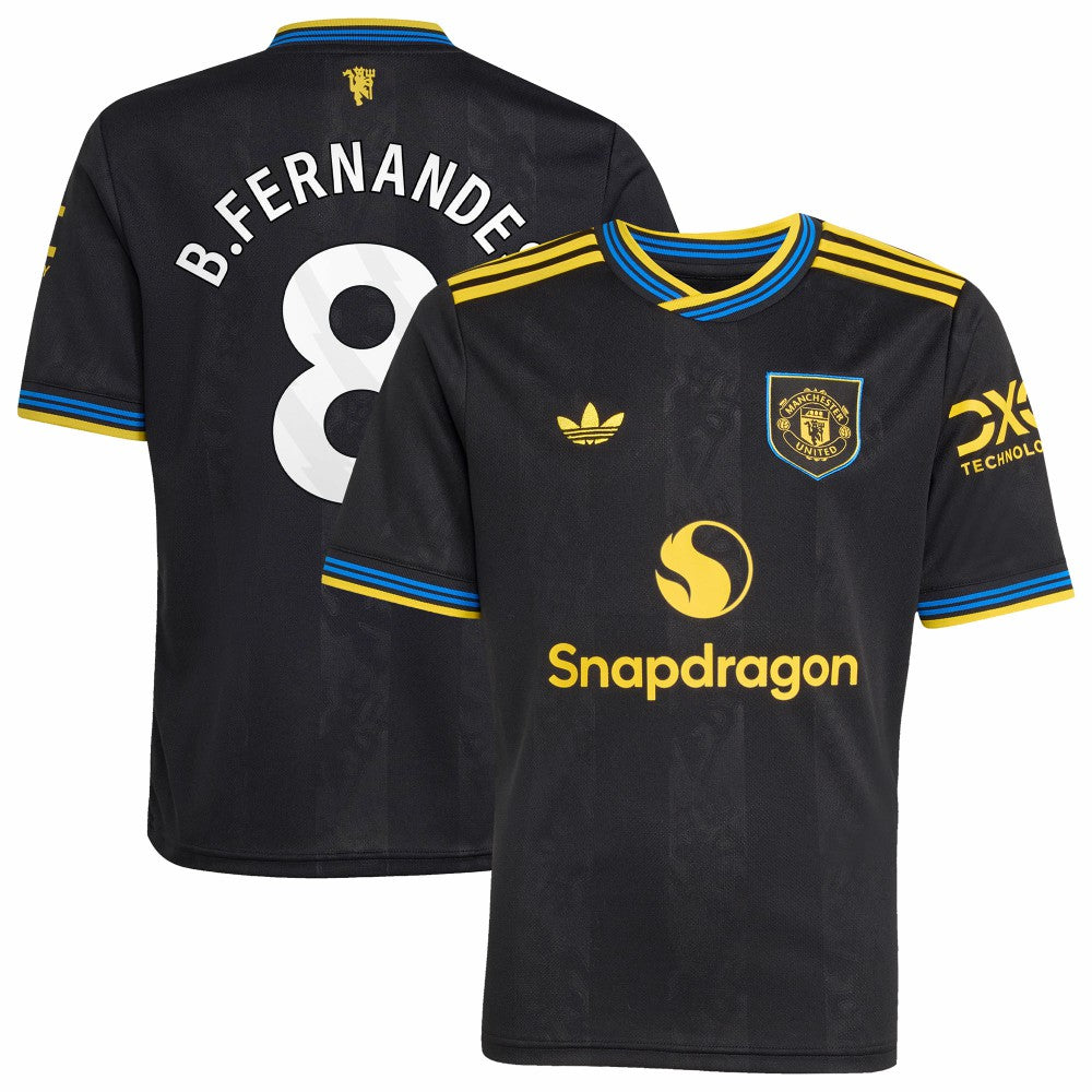 Adidas Bruno Fernandes Manchester United Youth 2025/26 Third Replica Player Jerseys - Black