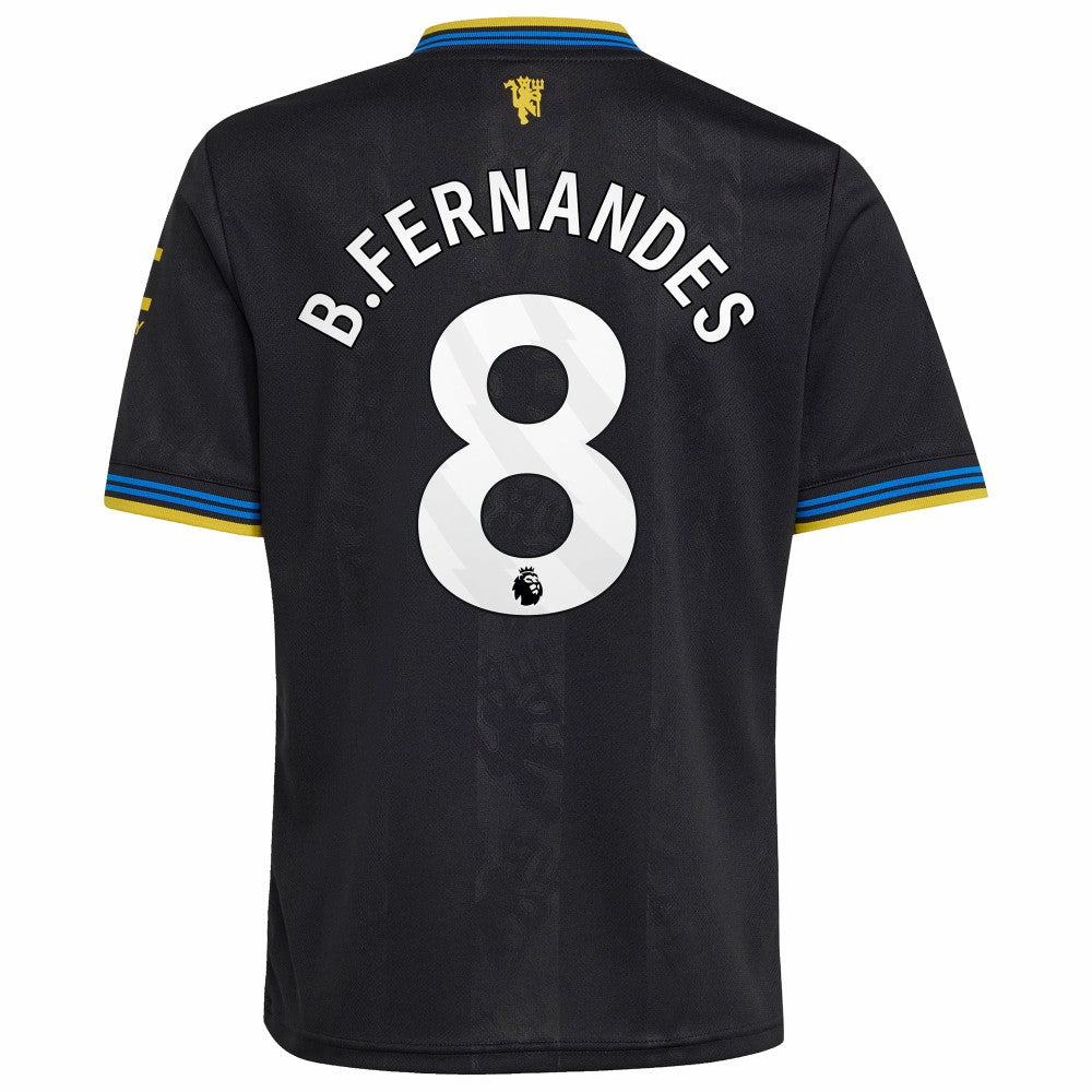 Adidas Bruno Fernandes Manchester United Youth 2025/26 Third Replica Player Jerseys - Black