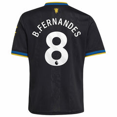 Adidas Bruno Fernandes Manchester United Youth 2025/26 Third Replica Player Jerseys - Black
